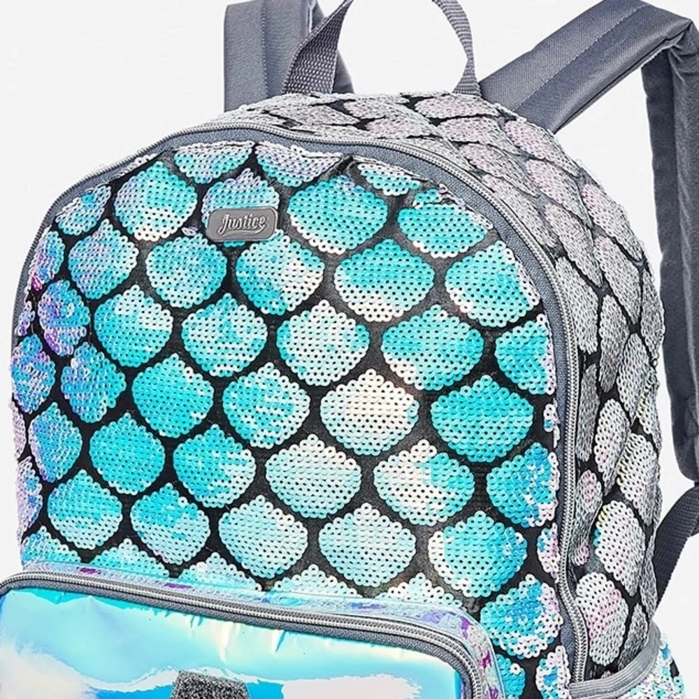 Justice Flip Sequins Mermaid Backpack initial T
